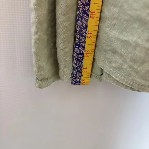 Elena Baldi Made in Italy Linen‎ Tunic Dress Shirt Khaki Green Size S Vacation - Picture 6 of 9